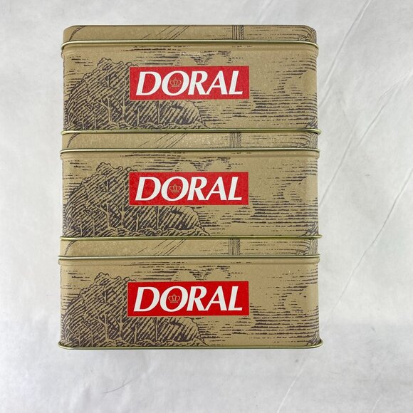 Vintage Doral Cigarettes Metal Tin Box Lot of 3 - Picture 6 of 10